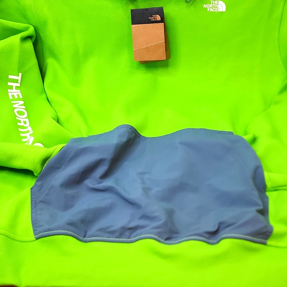 THE NORTH FACE SWEATSHIRT WITH HOODIE, LIME GREEN, EXTRA EXTRA LARGE,XXL - Picture 7 of 12
